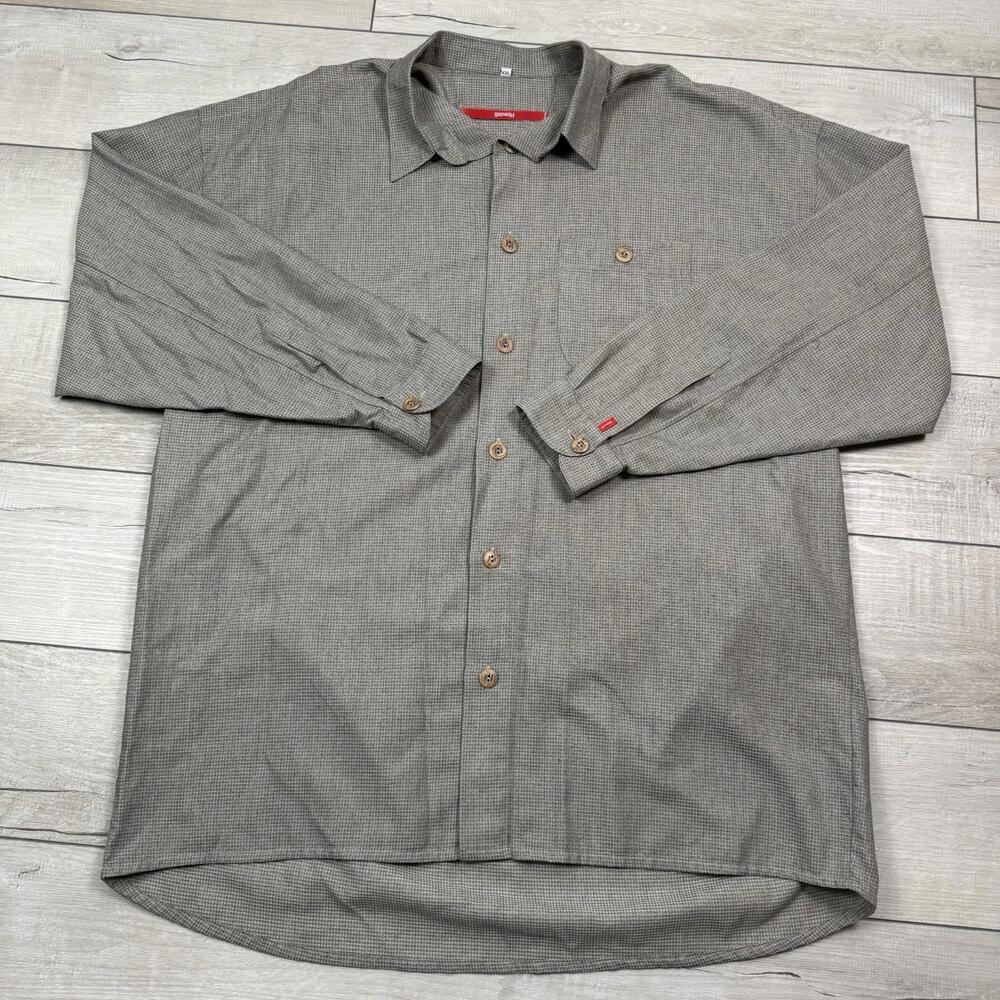 VTG SIGNUM Long Sleeve Button-Up Shirt SzXXL Microcheck Minimalist Germany Made